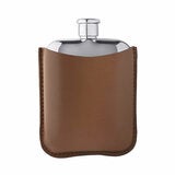 S/STEEL BROWN LEATHER HIP FLASK S/STEEL BROWN LEATHER HIP FLASK