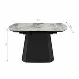 Bahamas Ceramic Extending Dining Table + 6 Grey Chairs, Seats 6-8 Bahamas Ceramic Extending Dining Table + 6 Grey Chairs, Seats 6-8