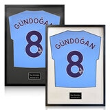 İlkay Gündoğan Signed Framed Manchester City Football Shirt with White Mount İlkay Gündoğan Signed Framed Manchester City Football Shirt with White Mount