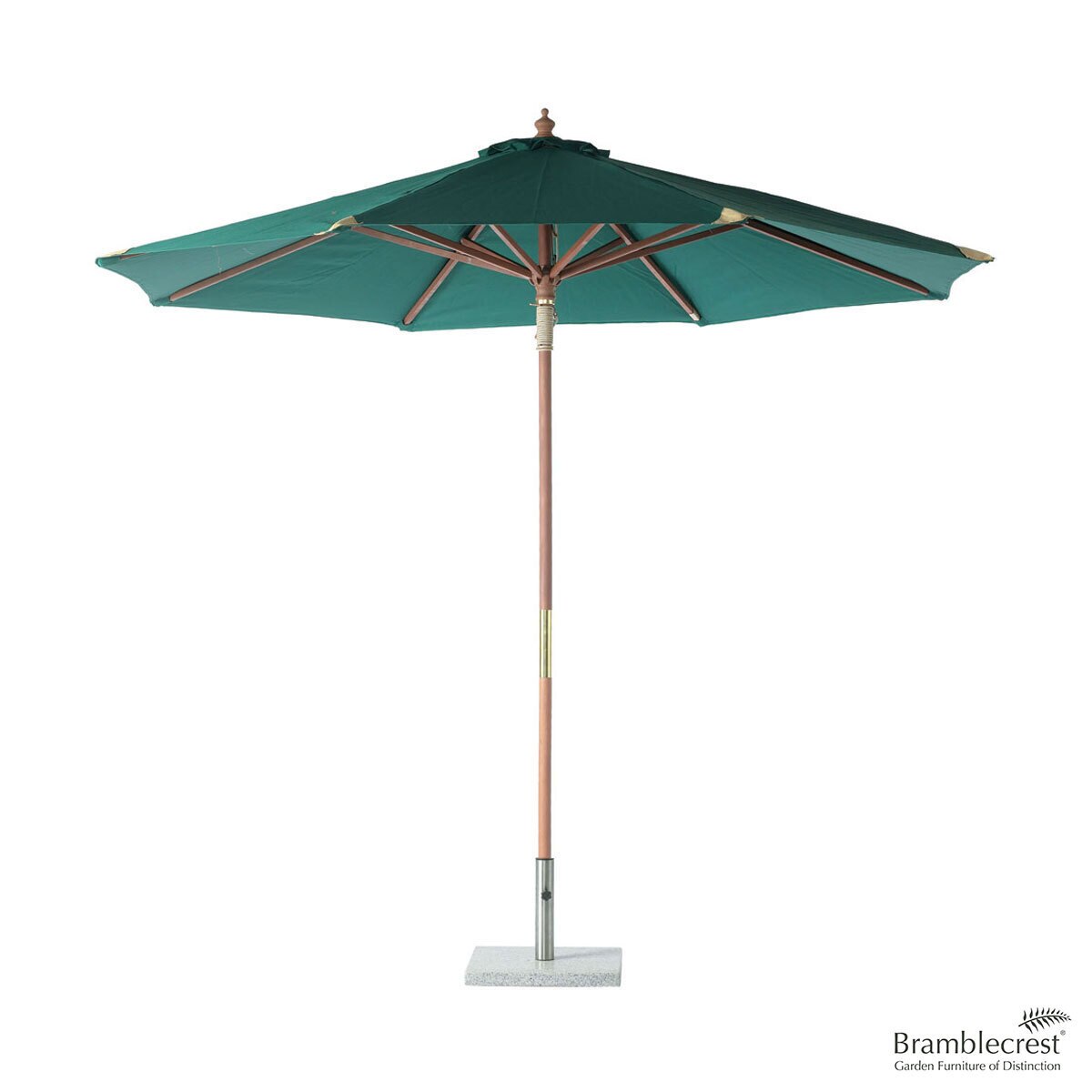 Bramblecrest 2.5m Wooden Round Parasol in Green Costco UK