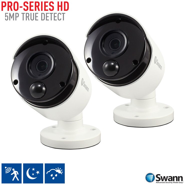 Swann 5MP Super HD Thermal Sensing Bullet Security Camera Twin Pack
