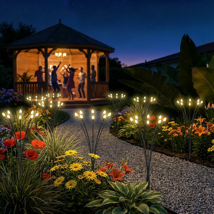 Fresh Source 8 Stem Solar Firefly Lights, 4 Pack