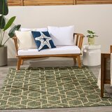 Nourison Horizon Geometric Indoor / Outdoor Rug in 2 Sizes, Green