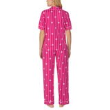DKNY Notch Collar 3 Piece PJ Set in Pink - Large
