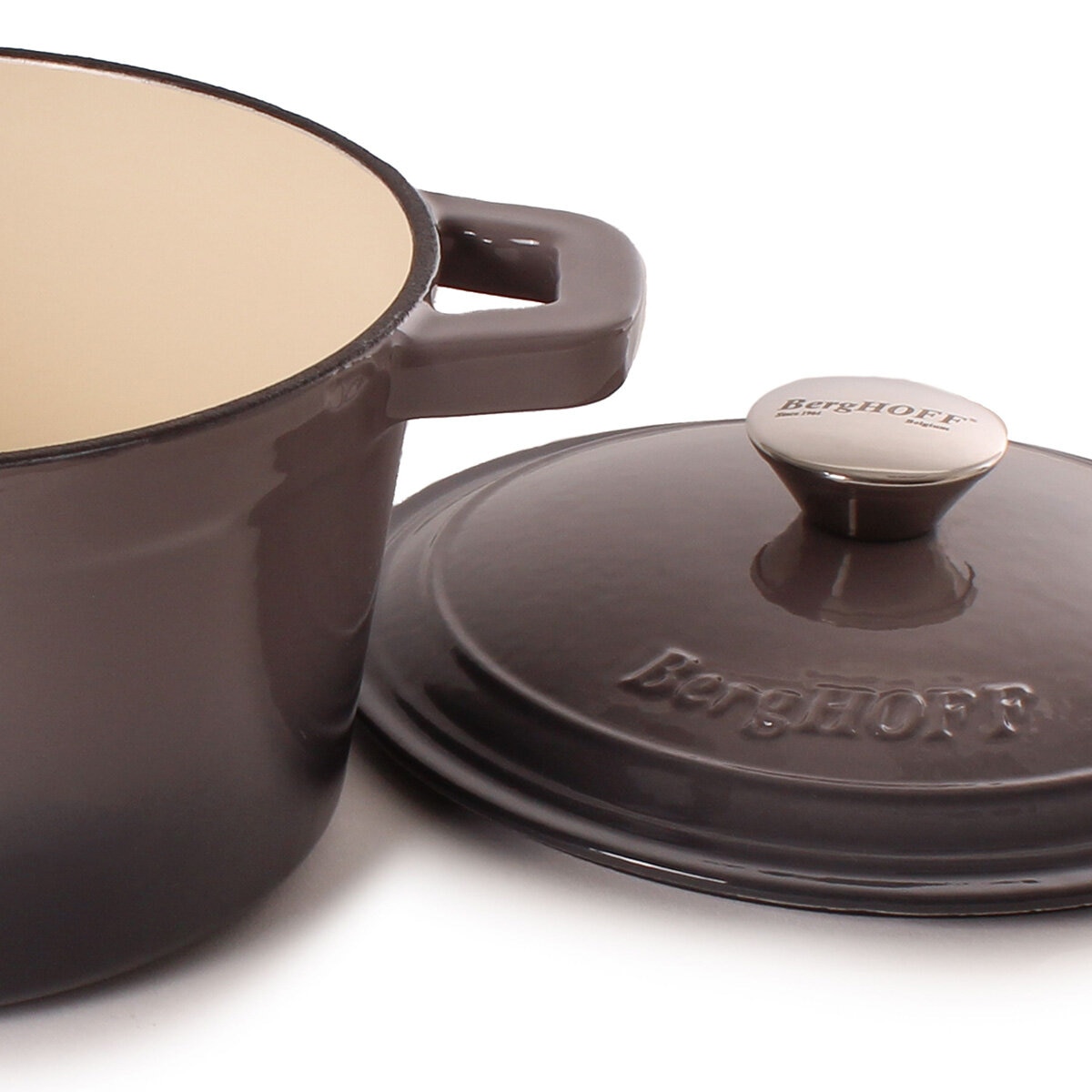 BergHOFF Neo Cast Iron Round Stockpot, 20cm/2.8L in Grey