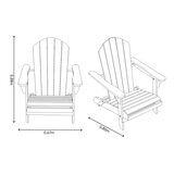 Zest Jasmine Folding Acacia Wood Adirondack Chair in Light Grey - Set of 2