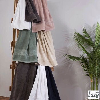 Lazy Linen 6 Piece Bundle 2x Hand Towels, 2x Bath Towels & 2x Bath Sheets, in 3 Colours