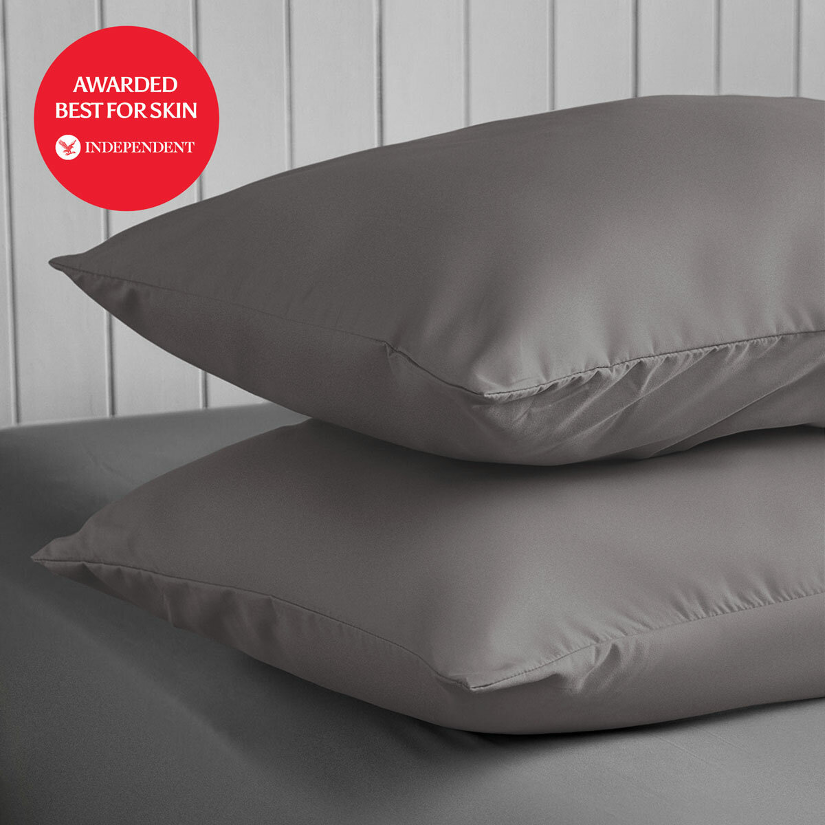 Luff 700 Thread Count 100% Organic Bamboo Pillowcases 2 Pack Dark Grey 1