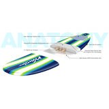 Wavestorm™ 8ft Classic Surfboard in White and Blue