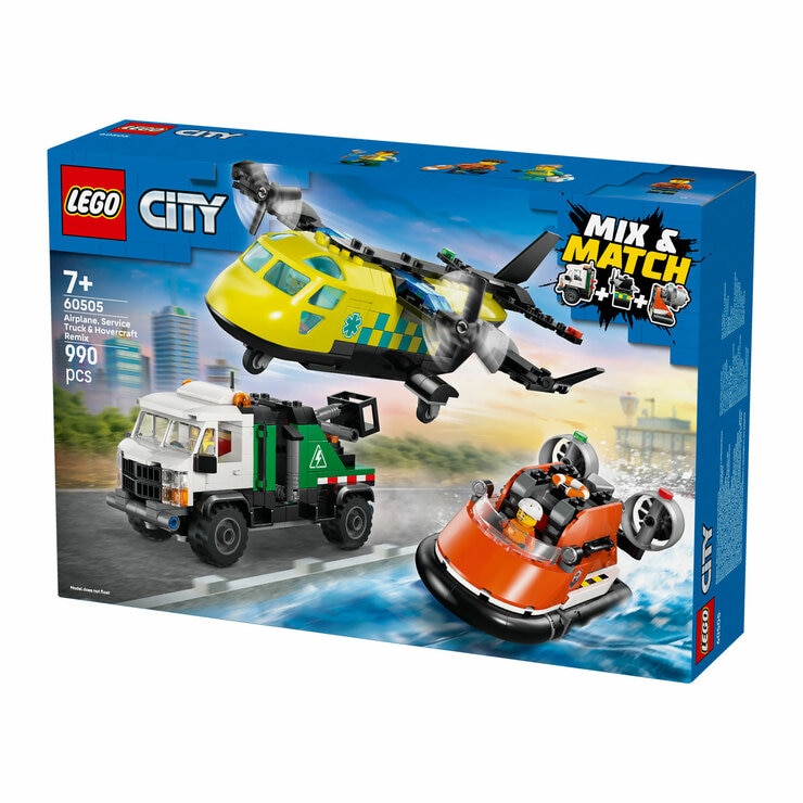 LEGO City Airplane, Service Truck and Hovercraft Remix - Model 60505 ( 7+ Years)