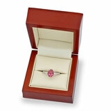 Oval Pink Tourmaline & 0.251ctw Diamond Ring, 18ct White Gold