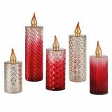 Glass LED Candles - Set Of 5 Glass LED Candles - Set Of 5