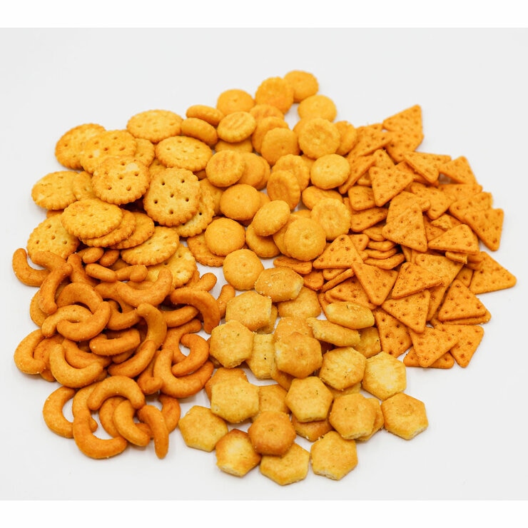 Crunch snack mix on table Crunch snack mix on table
