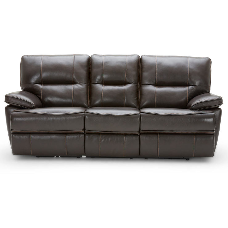 Kuka 3 Seater Brown Leather Power Recliner Sofa Costco UK