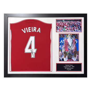Patrick Vieira Signed Framed Arsenal Shirt