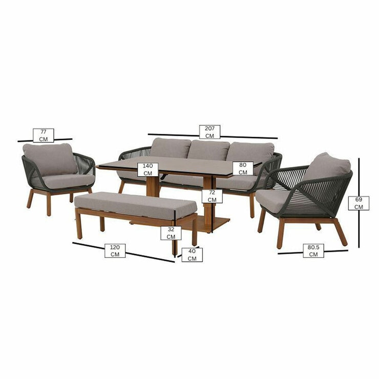 Bramblecrest Helsinki 5 Piece Deep Seating Dining