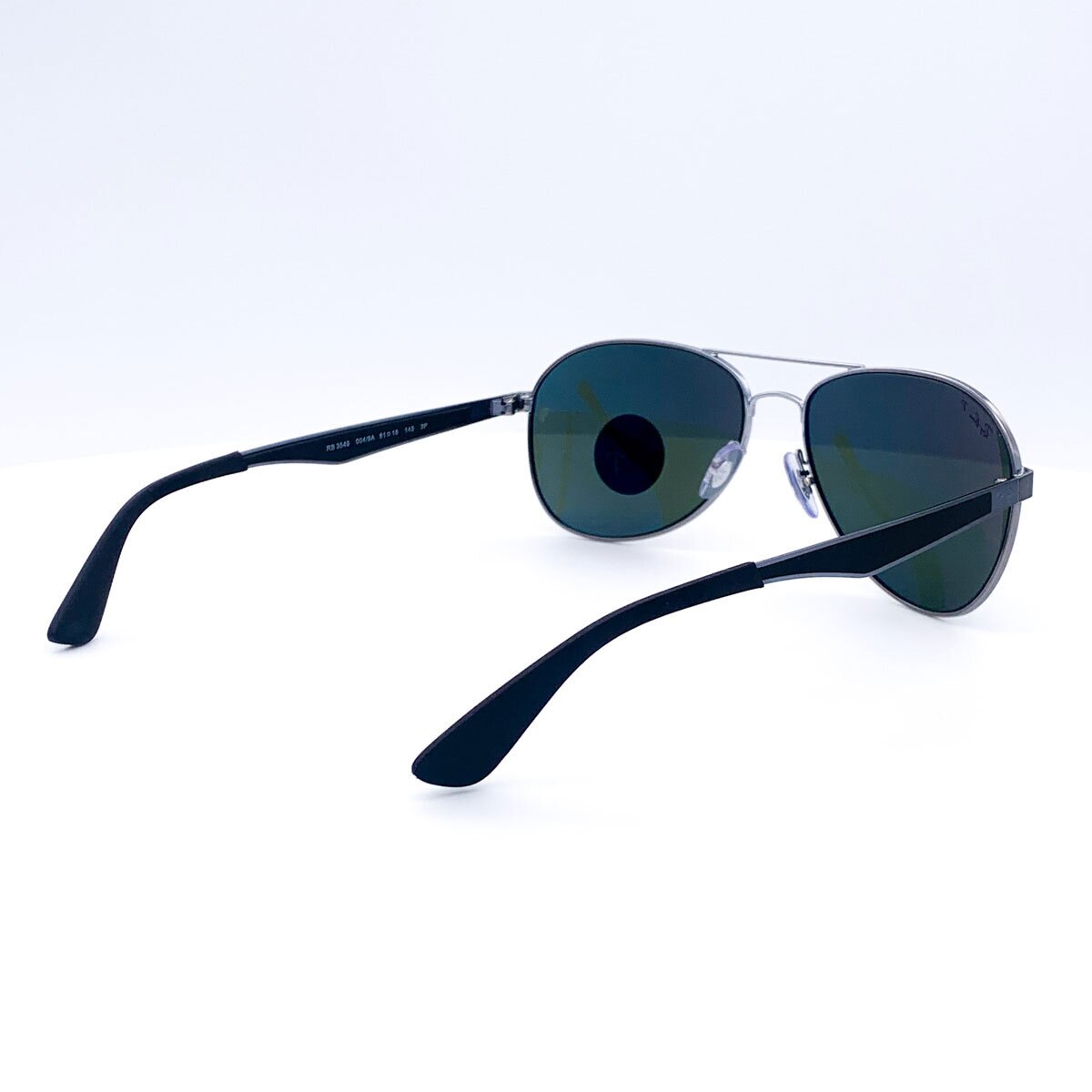 Ray-Ban Gunmetal Sunglasses with Green Polarised Lenses RB3549 004/9A