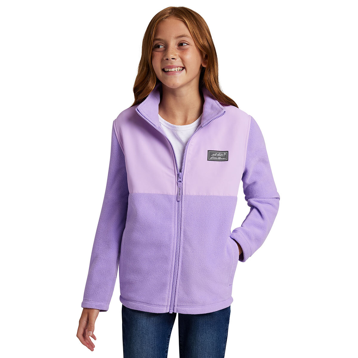 Eddie Bauer Full Zip Fleece Jacket in Lavender