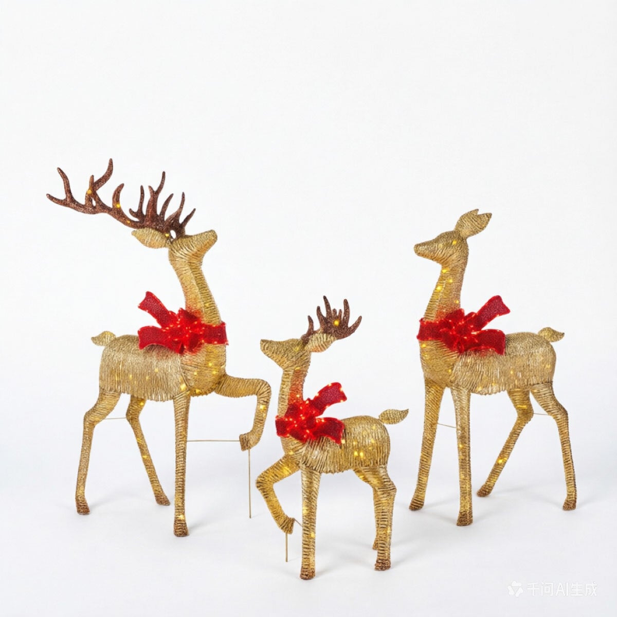 6ft (1.8m) Deer family Set of 3 with LED Lights 6ft (1.8m) Deer family Set of 3 with LED Lights