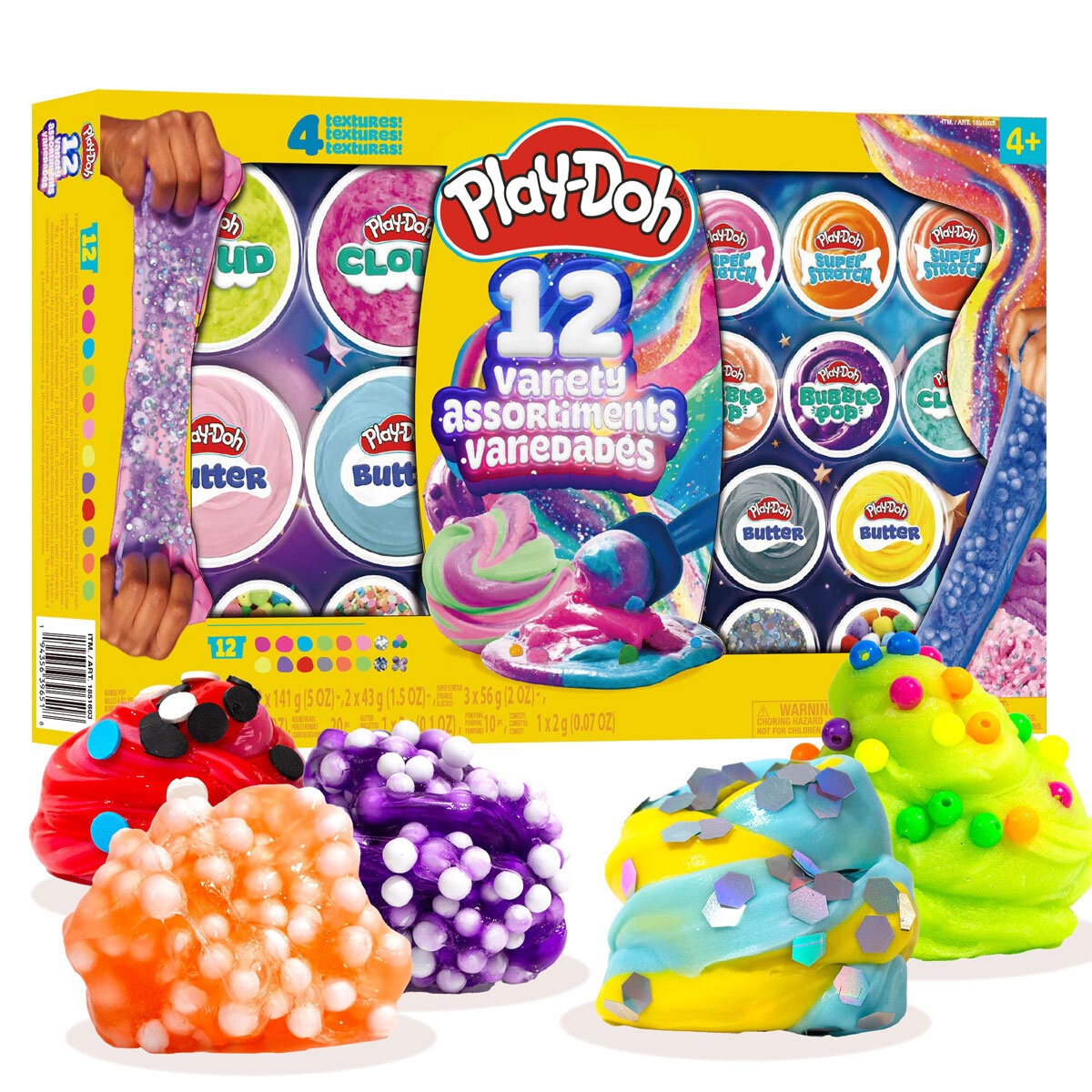 Play-Doh 12 Variety Compounds, Cloud, Butter, Bubble Pop, Super Stretch (4+ Years)