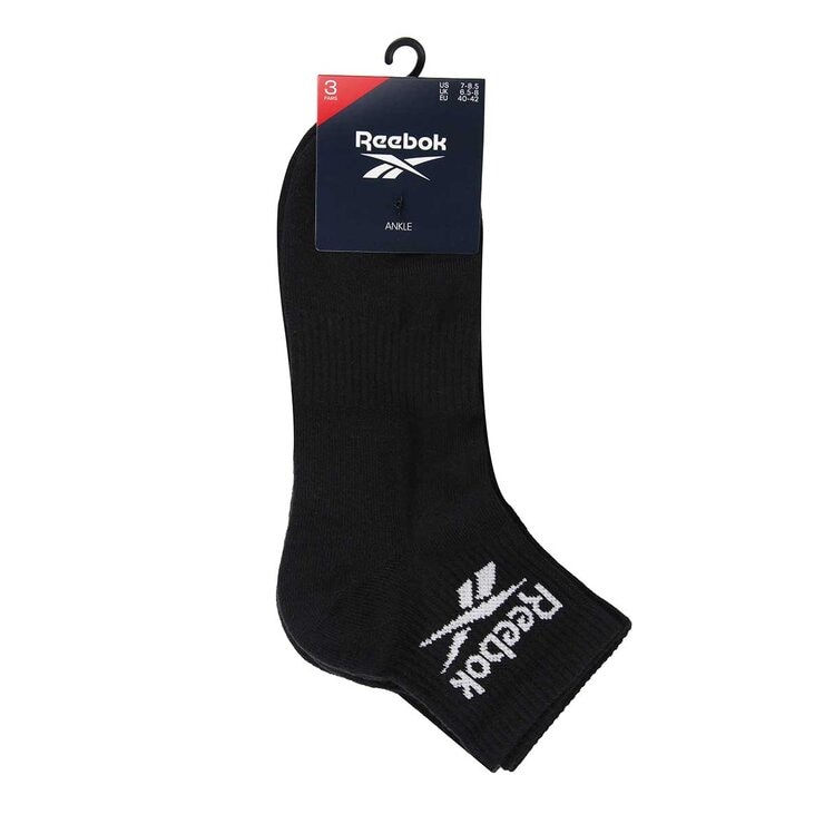 Reebok Unisex Core Ankle Socks 6 Pack in Black