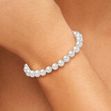 7-7.5mm Freshwater White Pearl Circle Clasp Bracelet, 14ct Yellow Gold 7-7.5mm Freshwater White Pearl Circle Clasp Bracelet, 14ct Yellow Gold