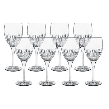 Luigi Bormioli Diamante Crystal Wine Glasses, 8 Pack