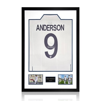 James Anderson England Signed Framed Shirt, including 2 Photos