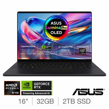 ASUS ProArt Copilot+ PC, AMD Ryzen AI 9, 32GB RAM, 2TB SSD, NVIDIA 5070 Ti, 16 Inch OLED Laptop, H7606WR-SE004W