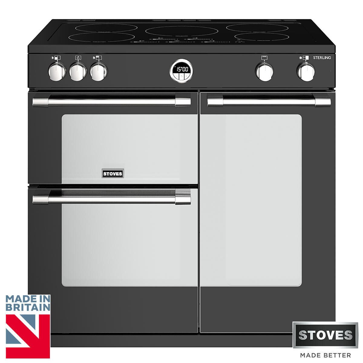 Stoves Sterling S900Ei Electic Induction Range Cooker in Black Costco UK