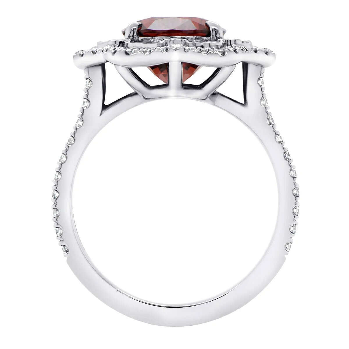 Oval Cut Spinel & 0.80ctw Diamond Halo Ring, Platinum