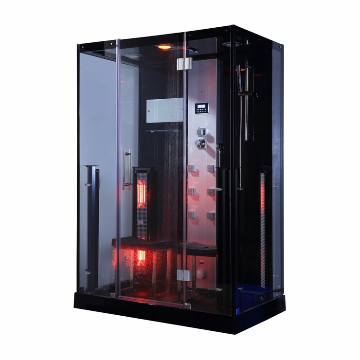 Insignia All in One Steam Shower & Infrared Sauna with Aromatherapy in Black - 1450 x 900mm Insignia All in One Steam Shower & Infrared Sauna with Aromatherapy in Black - 1450 x 900mm