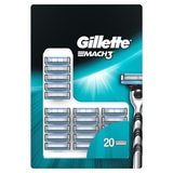 Gillette Mach3 Manual Razor Blades, 20 Pack
