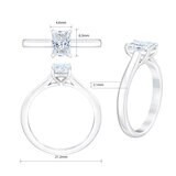 1.00 ctw Radiant Cut Diamond Solitaire Ring, Platinum