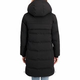 DKNY Ladies Long Down Coat with Hood in Black