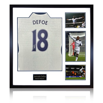 Jermain Defoe Signed Framed Tottenham Football Shirt including 3 Photos