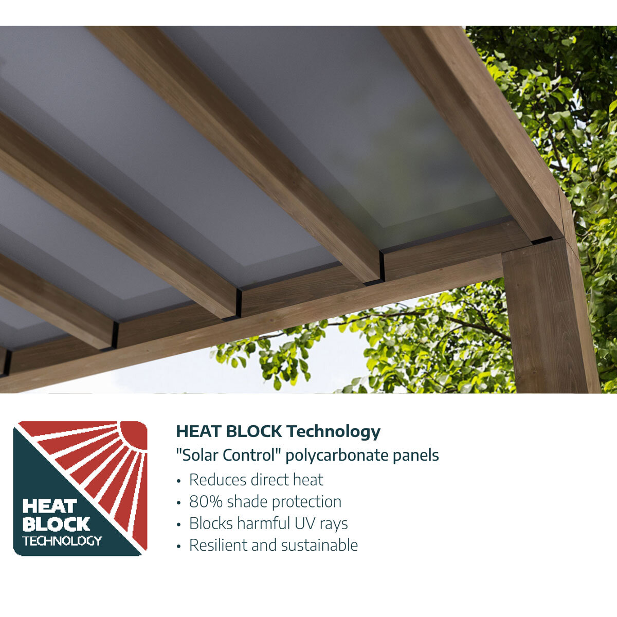 Palram Canopia Helsinki 9ft 10" x 11ft 2" (3m x 3.4m) Cedar Wood Patio Cover