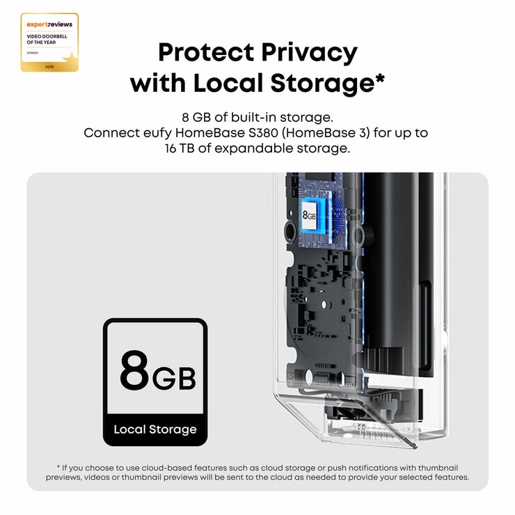 eufy E340 2K Dual Cameras Smart Video Doorbell with Chime - No Monthly Fees