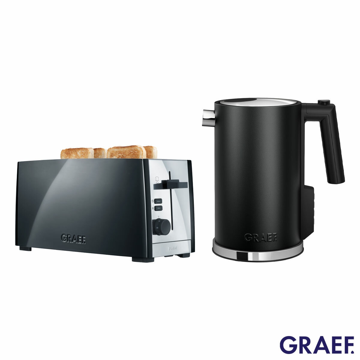 Image of Graef Kettle and Toaster in Black Image of Graef Kettle and Toaster in Black