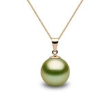 11 12mm Treated Tahitian Pistachio Green Pearl Pendant 1