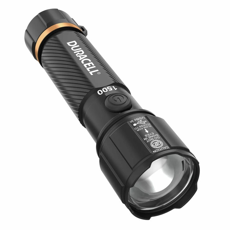 Duracell 1,500 Lumen Dual Power Flashlight, 4 Pack