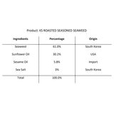 Kirkland Signature Roasted Seasoned Seaweed, 10 x 17g