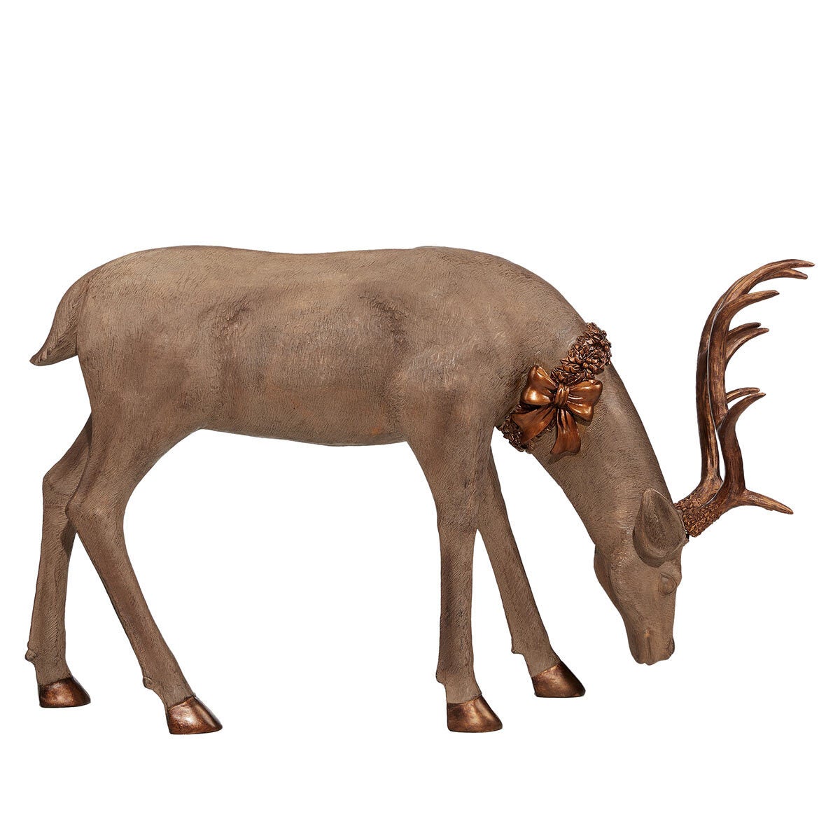 4ft 5 Inches (1.4 m) Set Of 2 Standing And Feeding Christmas Reindeer
