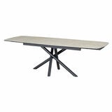 Indus Valley Skylar Large Extending Ceramic Dining Table + 6 Taupe Chairs, Seats 6-8