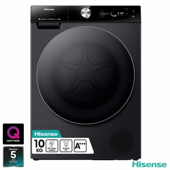 Hisense DH7S107BB, 10kg Heat Pump Tumble Dryer A+++ Rating in Black