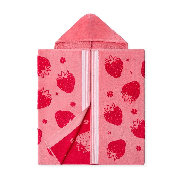 Caro Home Kids Bath & Beach Pink Strawberry Hooded Towel