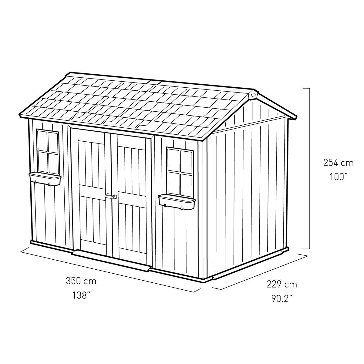 Keter Oakland My Shed 11ft x 7ft 6" (3.4 x 2.3m) Side Door Storage Shed
