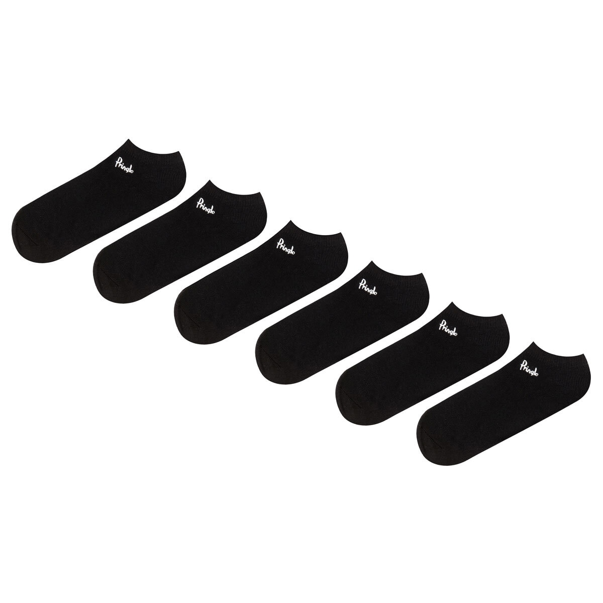 Pringle Men's 2 x 3 Pack Cushioned Trainer Socks in Black, Size 7-11