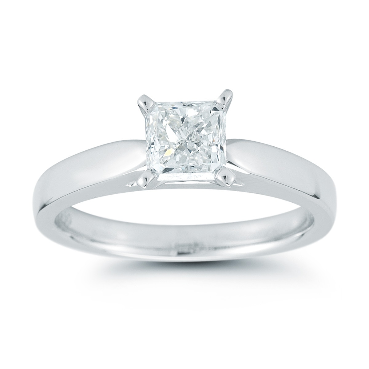 1.0ct Princess Cut Diamond Solitaire Ring, Platinum