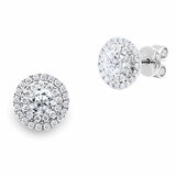 0.99ctw Round Brilliant Cut Diamond Earrings, 18ct White Gold